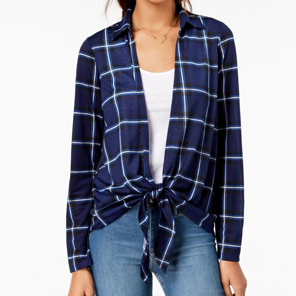 Crave Fame - Plaid  Top